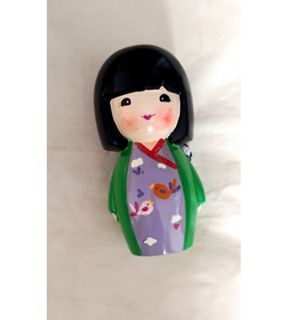 Boneca Japonesa cofre  De Resina 17 cm